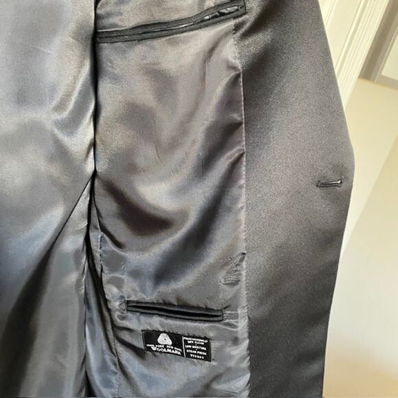 Versini Black Tuxedo Notched Collar 1-Button Single Breasted 100% Wool Men's 42L - Picture 8 of 15